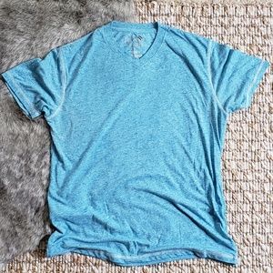 [ The Raw Uncut ] Men's Aqua Blue V-Neck Tee